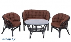 ind комплект багама с диваном овальный стол венге подушка коричневая на Vishop.by 