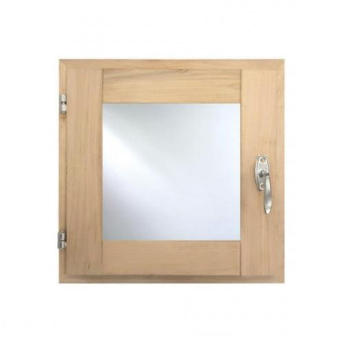 Окно 30х30 для бани со стеклопакетом (ольха)