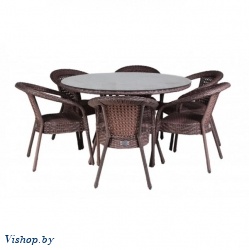 Комплект мебели Deco 6 с круглым столом D130 шоколад