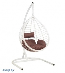 подвесное кресло скай 04 белый подушка коричневый на Vishop.by 