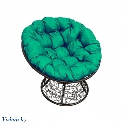 Кресло Papasan черный, цвет подушки зеленый