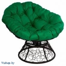 Кресло Papasan с пружиной коричневый, цвет подушки зеленый
