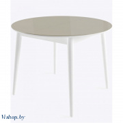 бейз мх стол круглый раздвижной со стеклом серый/белый на Vishop.by 