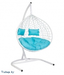 Подвесное кресло Скай 03 белый подушка голубой на Vishop.by 