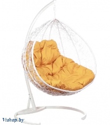Двухместное подвесное кресло Double белый подушка бежевый на Vishop.by 