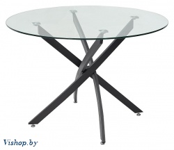 стол обеденный mebelart petal d110 прозрачный/черный на Vishop.by 
