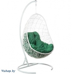 Подвесное кресло Овальное белый подушка зеленый на Vishop.by 