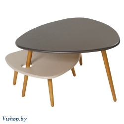 стол журнальный стилгрей серый лен бежевый лен на Vishop.by 