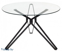 стол обеденный mebelart veneto d110 прозрачный/черный на Vishop.by 