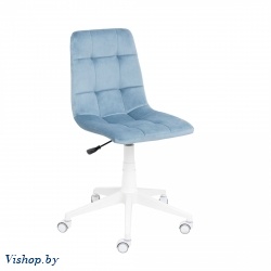 стул av 246 поворотное голубой бархат h-52 белый пластик на Vishop.by 