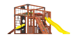 Детская площадка для дачи Савушка КУБ-3 Махагон с подушками