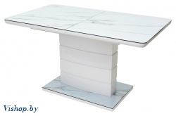 стол обеденный mebelart alta 120 белый мрамор/белый глянцевый на Vishop.by 