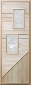 Дверь для сауны Doorwood Вагонка 2 стекла прямоугольных, коробка лип