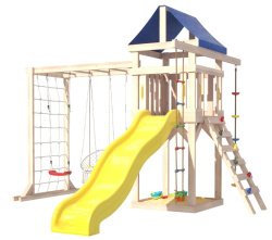 Игровой комплекс National Tree Company Fun Land с сеткой стенкой и плетенным креслом ДНПМ-4