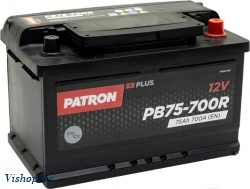 Автомобильный аккумулятор Patron Plus PB75-700R (75 А/ч)