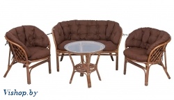 IND Комплект Багама с диваном миндаль матовый подушка коричневая