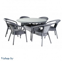 Комплект мебели Deco 6 с круглым столом D130 серый