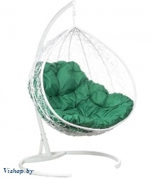 Двухместное подвесное кресло Double белый подушка зеленый на Vishop.by 