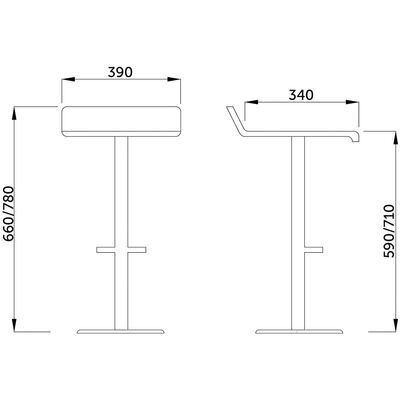 Стул барный SLIM СЛИМ черный 