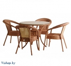 Комплект мебели Deco 4 с круглым столом D90 светлый