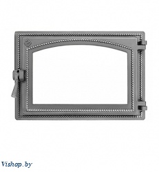 Дверца чугунная ВЕЗУВИЙ каминная 205 (Антрацит) со стеклом