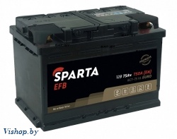 Автомобильный аккумулятор SPARTA EFB 6СТ-75 Евро 750A (75 А/ч)