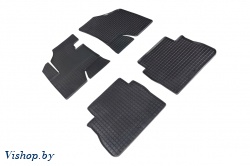 Резиновые коврики салона Сетка для Hyundai Santa Fe II 2010-2012 Черные