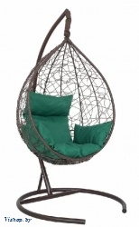 Подвесное кресло Скай SK-1001 коричневый подушка зеленый на Vishop.by 