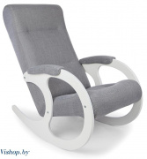 Кресло-качалка Бастион 3 (серое Мемори 15) Белые ноги на Vishop.by 