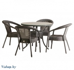 Комплект мебели Deco 4 с круглым столом D90 серый