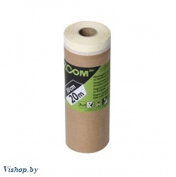 Бумага защитная с малярной лентой 30смх20м ZOOM (защитная бумага+клейкая лента)