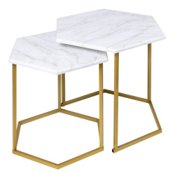 стол журнальный металларт м003 белый мрамор золото на Vishop.by 