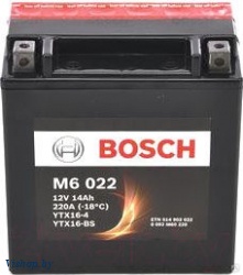 Мотоаккумулятор Bosch M6 YTX16-4/YTX16-BS / 0092M60220 (14 А/ч)