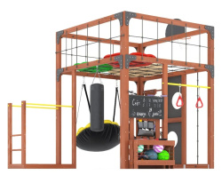 Детская площадка для дачи Савушка КУБ-1 Махагон с подушками