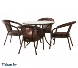 Комплект мебели Deco 4 с круглым столом D90 шоколад