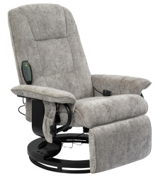 кресло вибромассажное с пуфом calviano 23 серый плюш на Vishop.by 