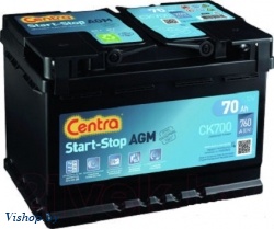 Автомобильный аккумулятор Centra AGM R+ CK700 (70 А/ч)