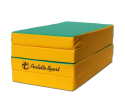 Мат № 5 100 х 200 х 10 складной 3 сложения Perfetto Sport зелено желтый