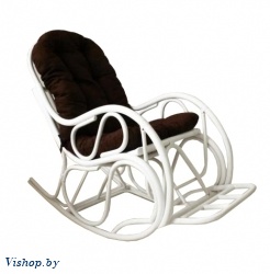 05/04 IND Кресло-качалка белый подушка коричневая на Vishop.by 