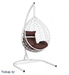 Подвесное кресло Скай 01 белый подушка коричневый на Vishop.by 