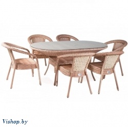 Комплект мебели CAMELLIA с овальным столом капучино