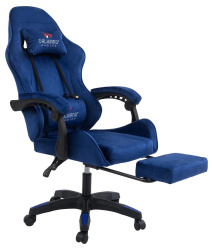 Вибромассажное кресло Calviano 1584 синий велюр