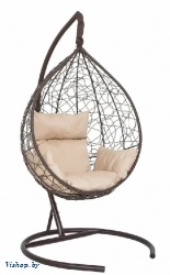Подвесное кресло Скай SK-1001 коричневый подушка бежевый на Vishop.by 