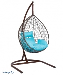 Подвесное кресло Скай 01 коричневый подушка голубой на Vishop.by 