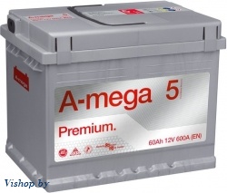 Автомобильный аккумулятор A-mega Premium 6СТ-60-А3 L 600А (60 А/ч)