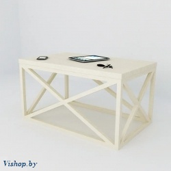 журнальный стол neo loft ст-1 белый подпорки белые на Vishop.by 