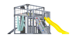 Детская площадка для дачи Савушка КУБ-3 Серый с гамаком для йоги