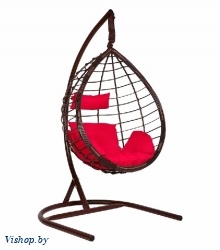 Подвесное кресло Скай 04 коричневый подушка красный на Vishop.by 