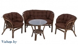 IND Комплект Багама с диваном орех матовый подушка коричневая