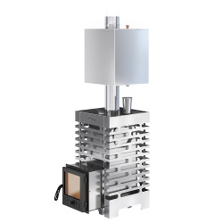 Печь для бани ASTON 16 INOX (ИНОКС) стекло с баком на трубе 50л (AISI 439) от Vishop.by 